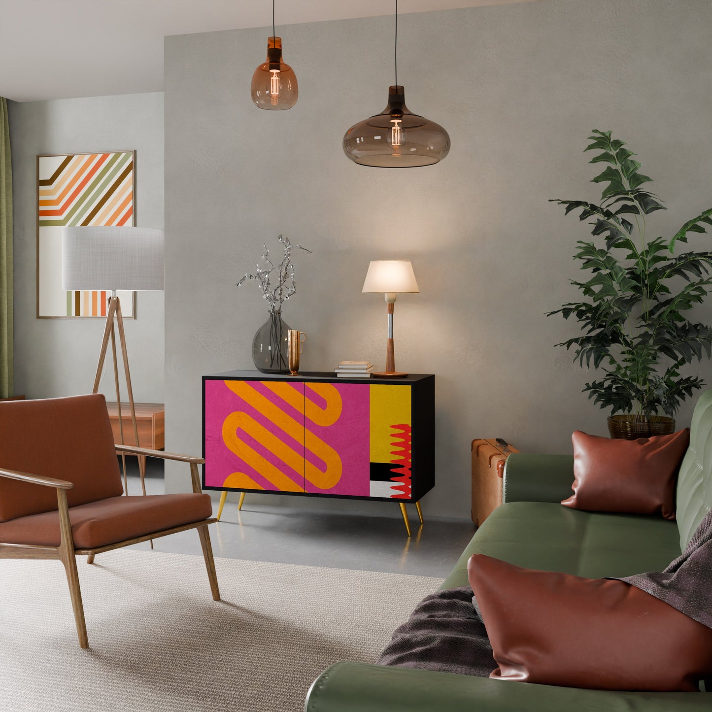 Credenza VIVID ART a 2 ante in finitura nera
