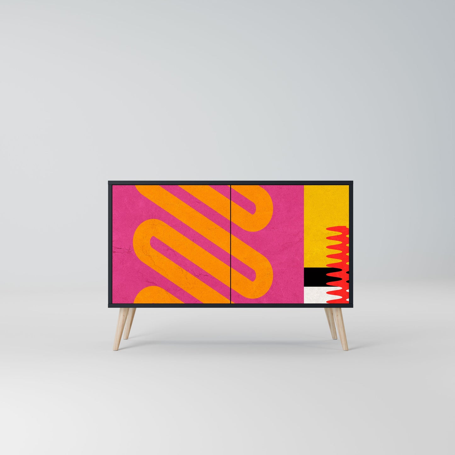 Credenza VIVID ART a 2 ante in finitura nera