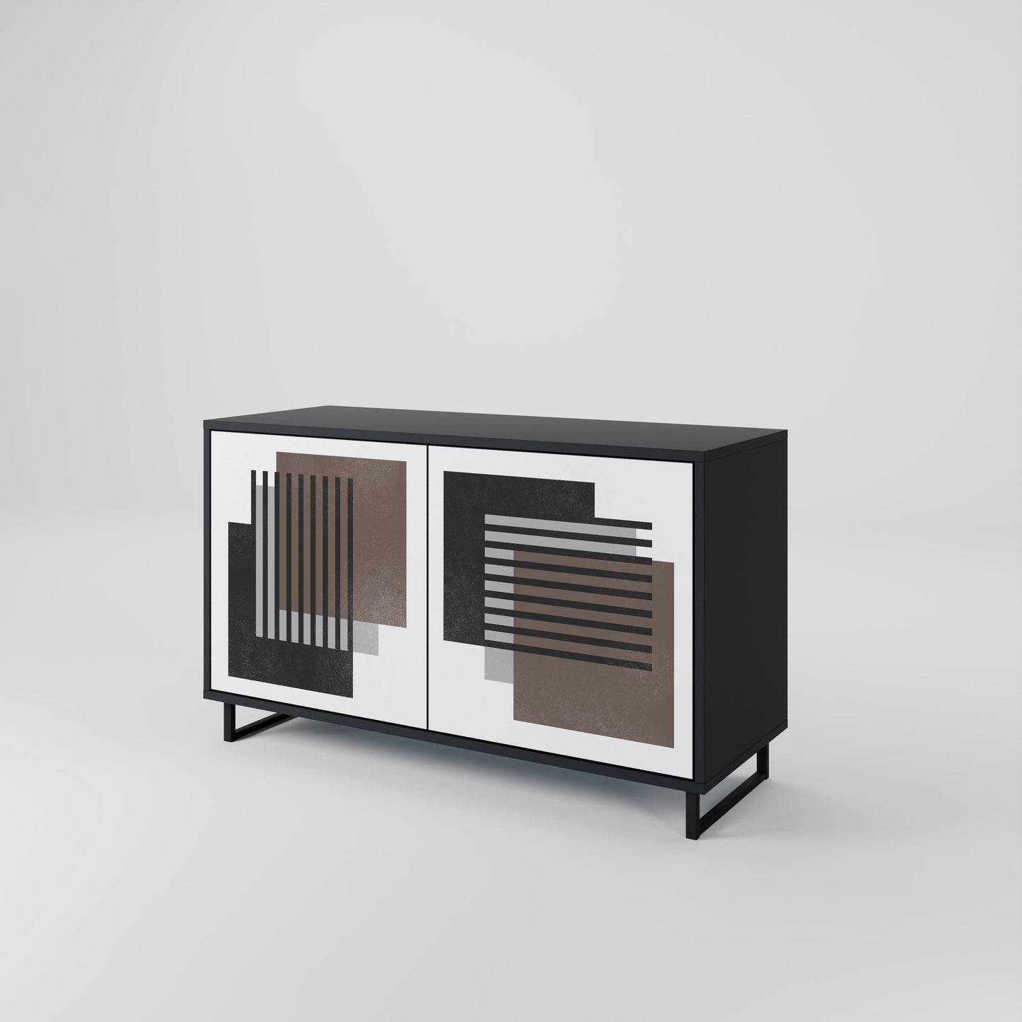 Credenza a 2 ante SHADOW SYNCHRONY in finitura nera