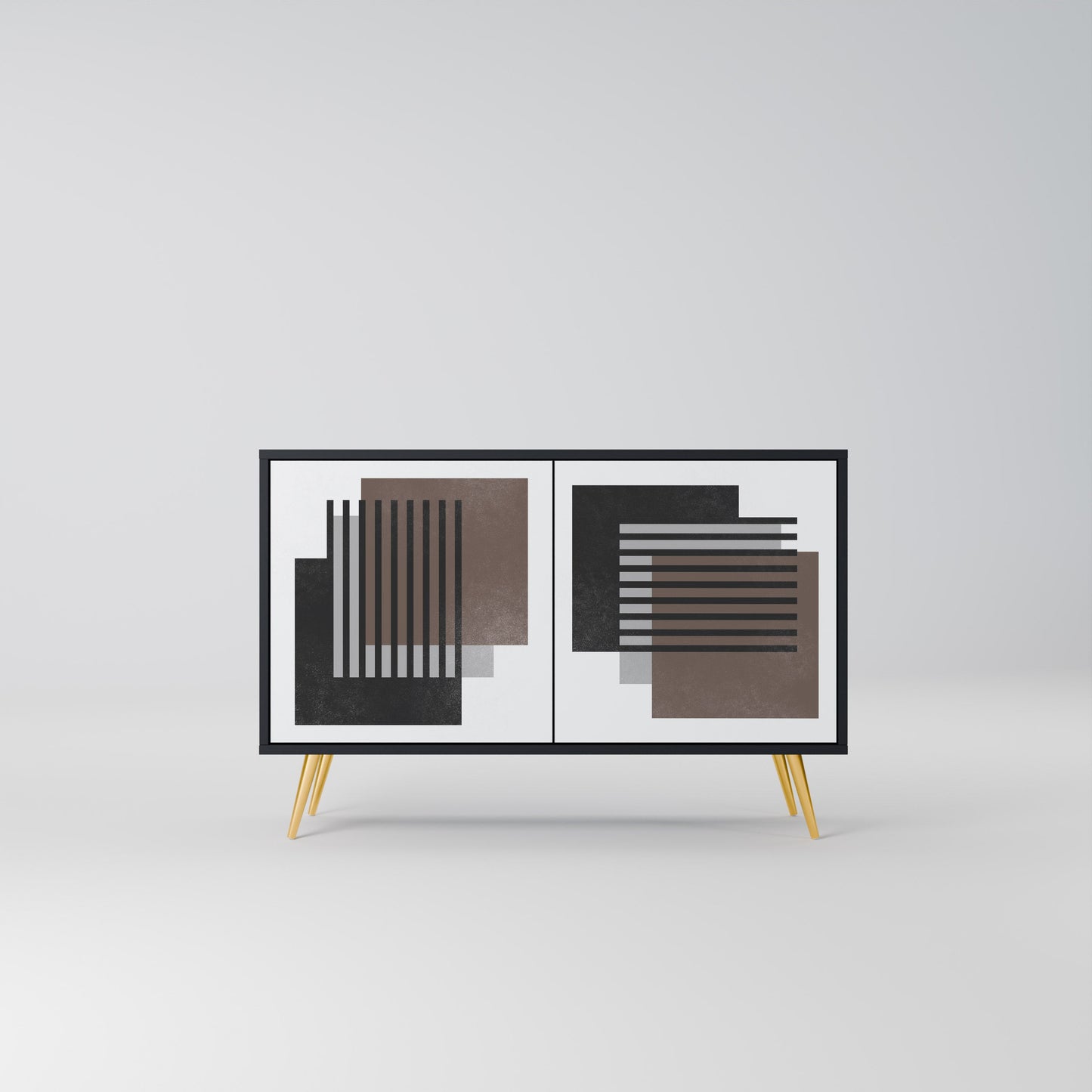 Credenza a 2 ante SHADOW SYNCHRONY in finitura nera