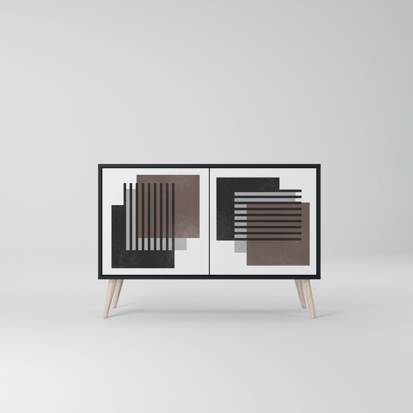 Credenza a 2 ante SHADOW SYNCHRONY in finitura nera