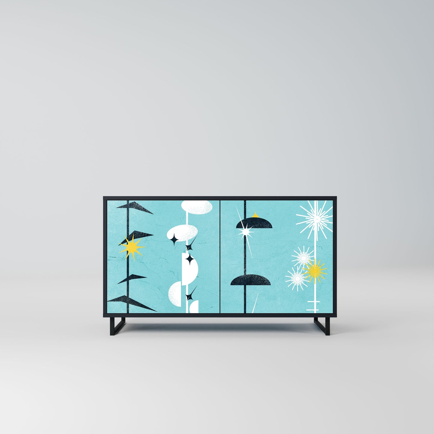 Credenza a 2 ante PATHS TO HAPPINESS in finitura nera
