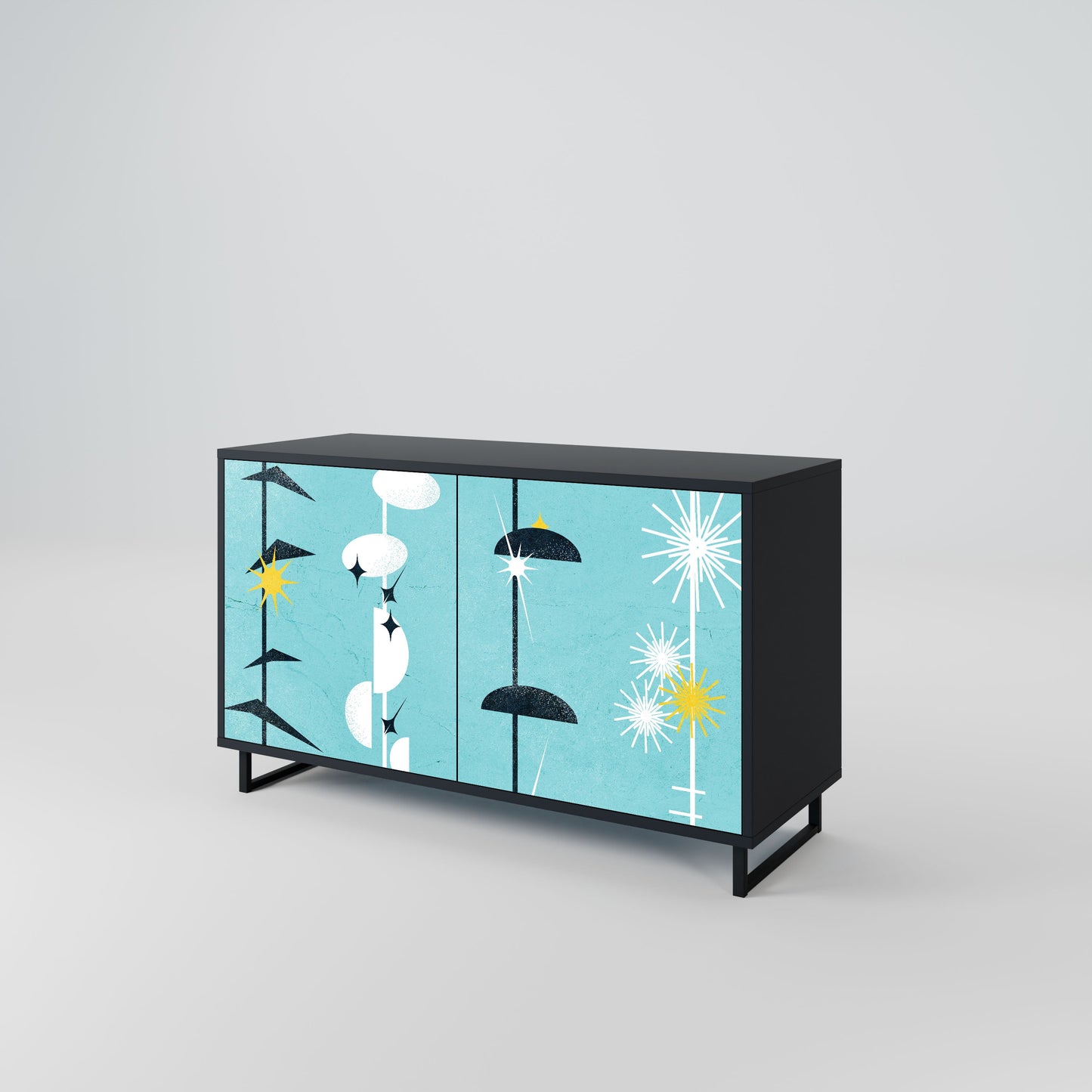 Credenza a 2 ante PATHS TO HAPPINESS in finitura nera