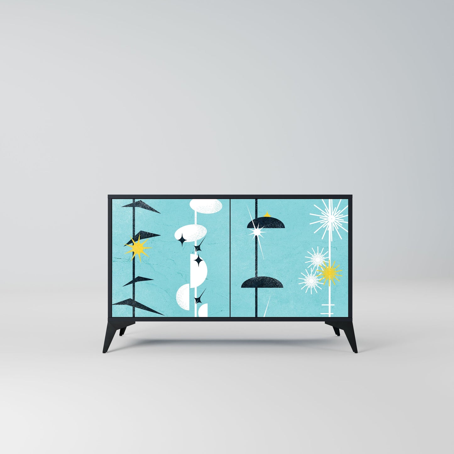 Credenza a 2 ante PATHS TO HAPPINESS in finitura nera
