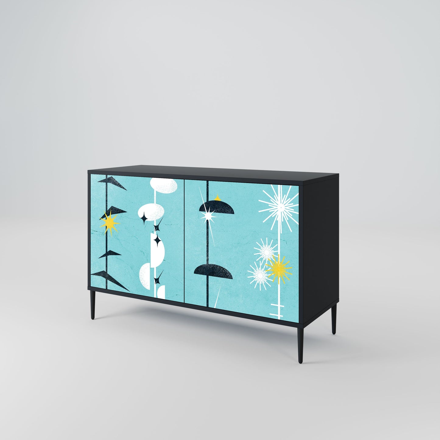 Credenza a 2 ante PATHS TO HAPPINESS in finitura nera