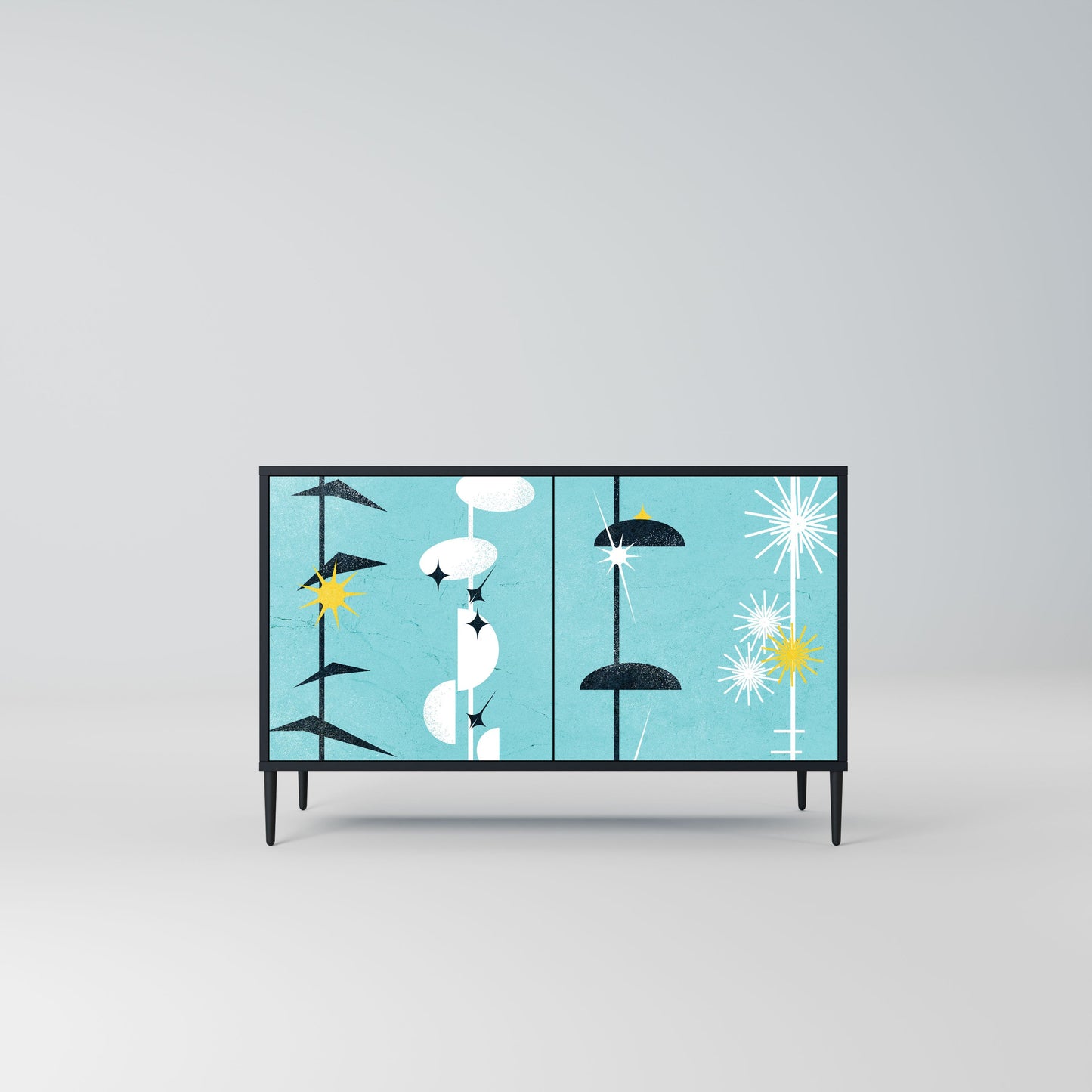 Credenza a 2 ante PATHS TO HAPPINESS in finitura nera