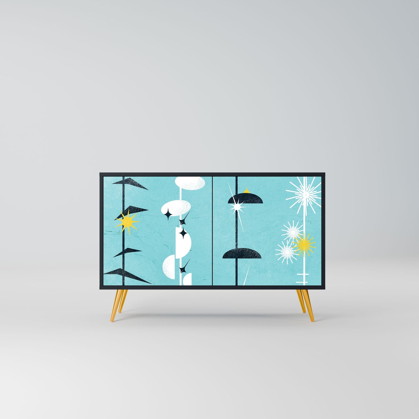 Credenza a 2 ante PATHS TO HAPPINESS in finitura nera