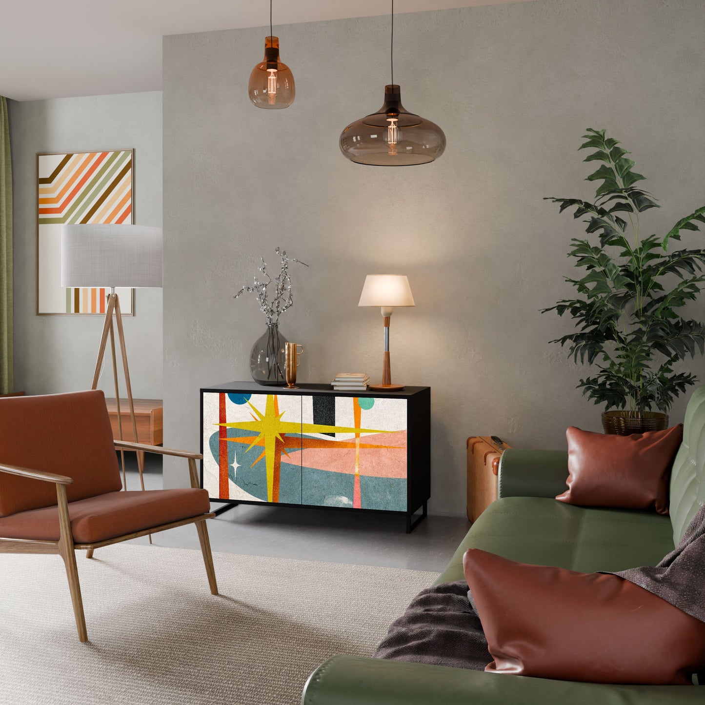 Credenza a 2 ante INTERSTELLAR VIBES in finitura nera