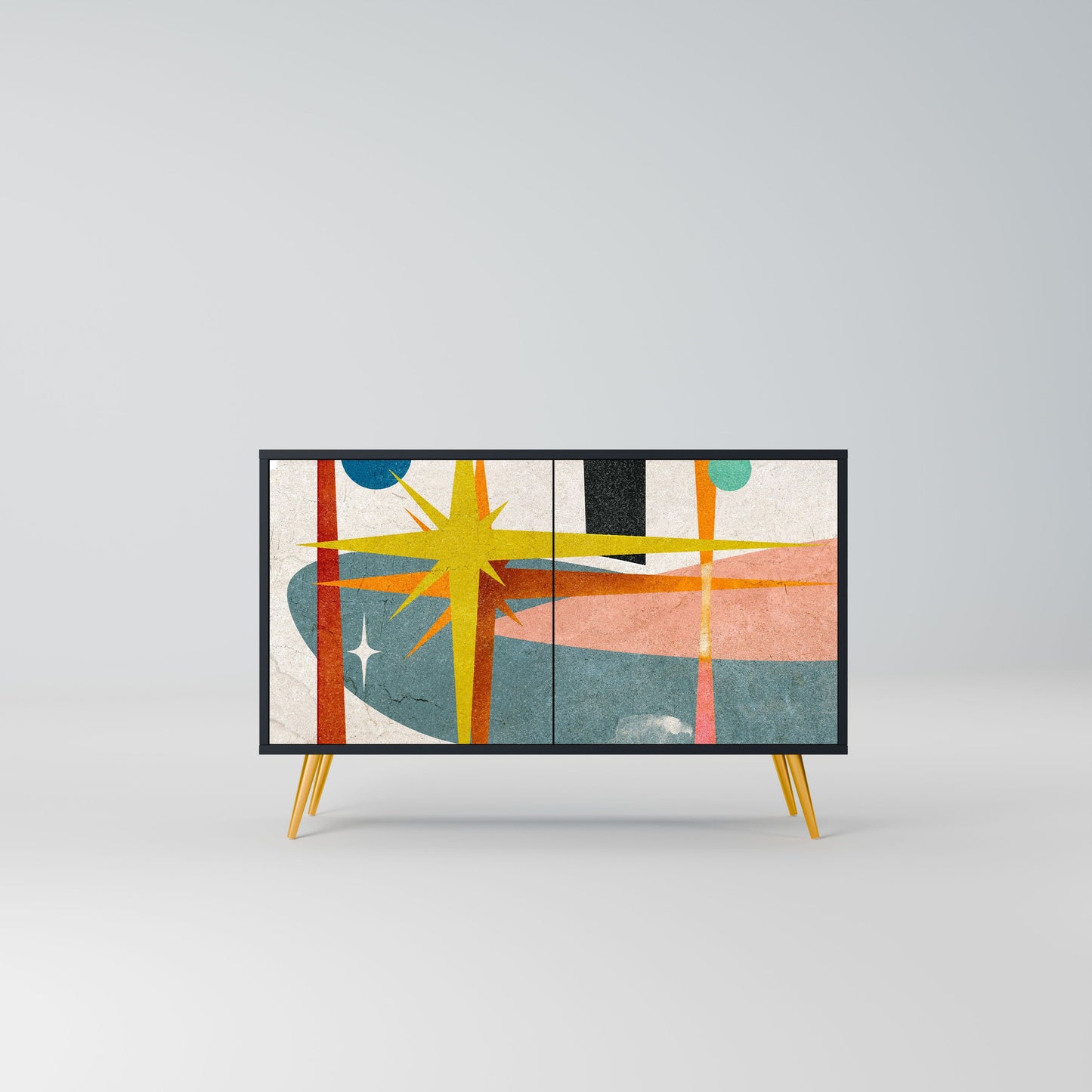 Credenza a 2 ante INTERSTELLAR VIBES in finitura nera
