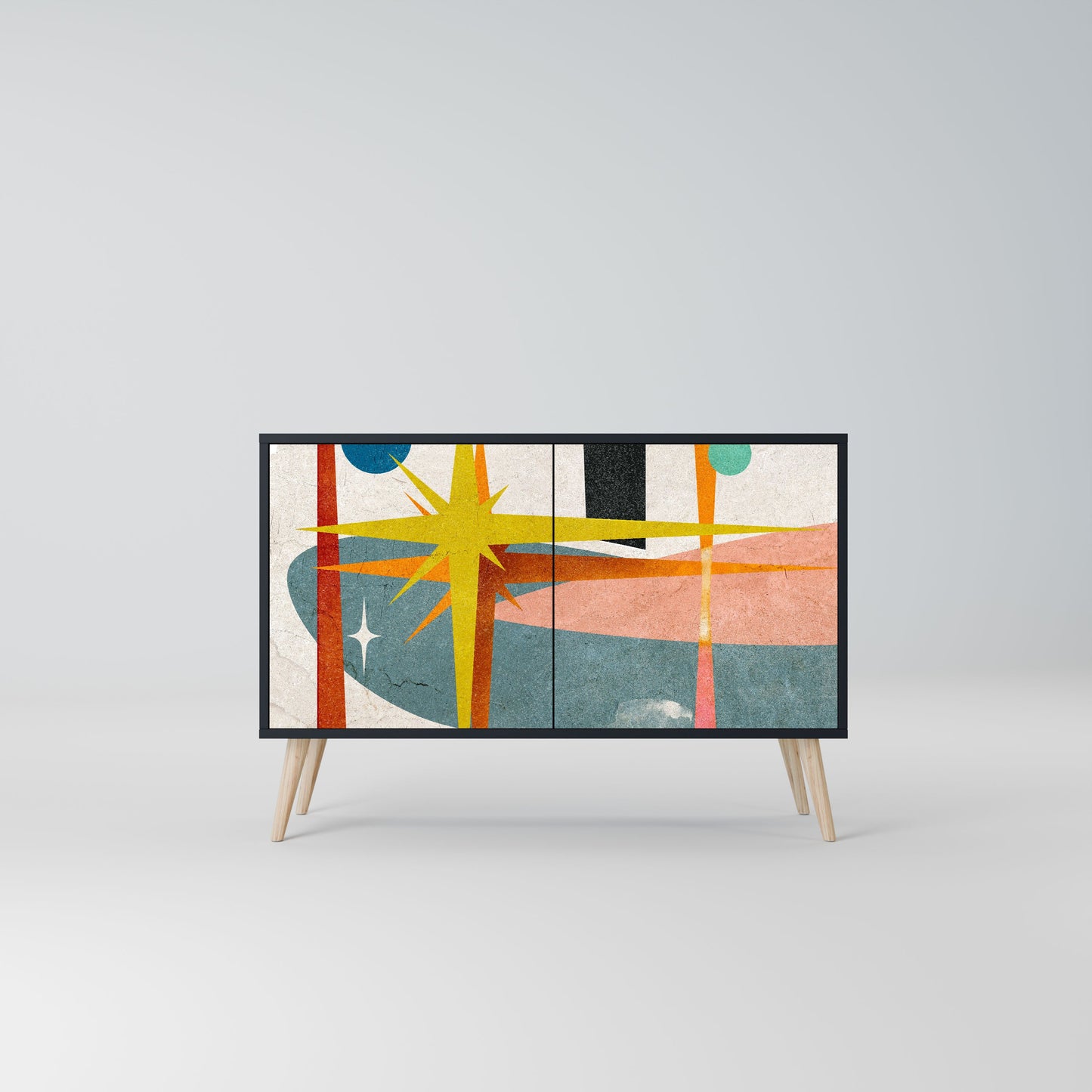 Credenza a 2 ante INTERSTELLAR VIBES in finitura nera
