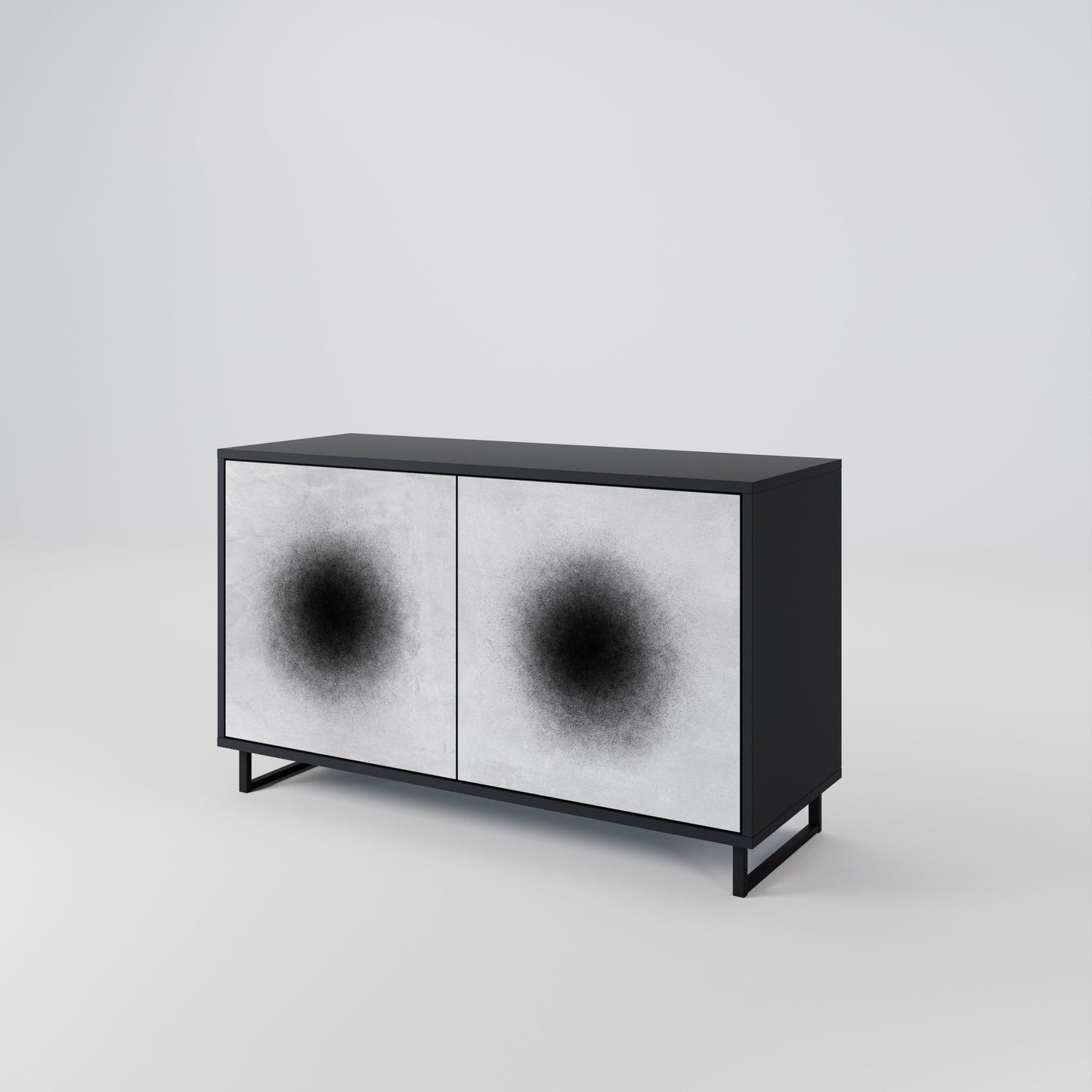 Credenza a 2 ante BLACK HOLE in finitura nera