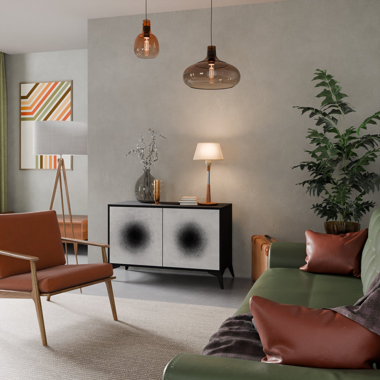 Credenza a 2 ante BLACK HOLE in finitura nera