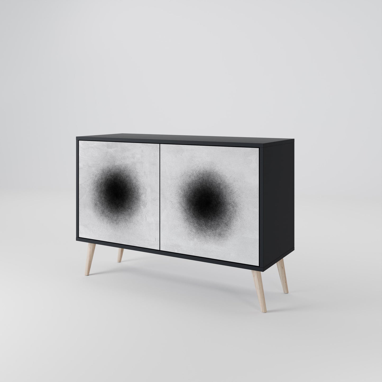 Credenza a 2 ante BLACK HOLE in finitura nera
