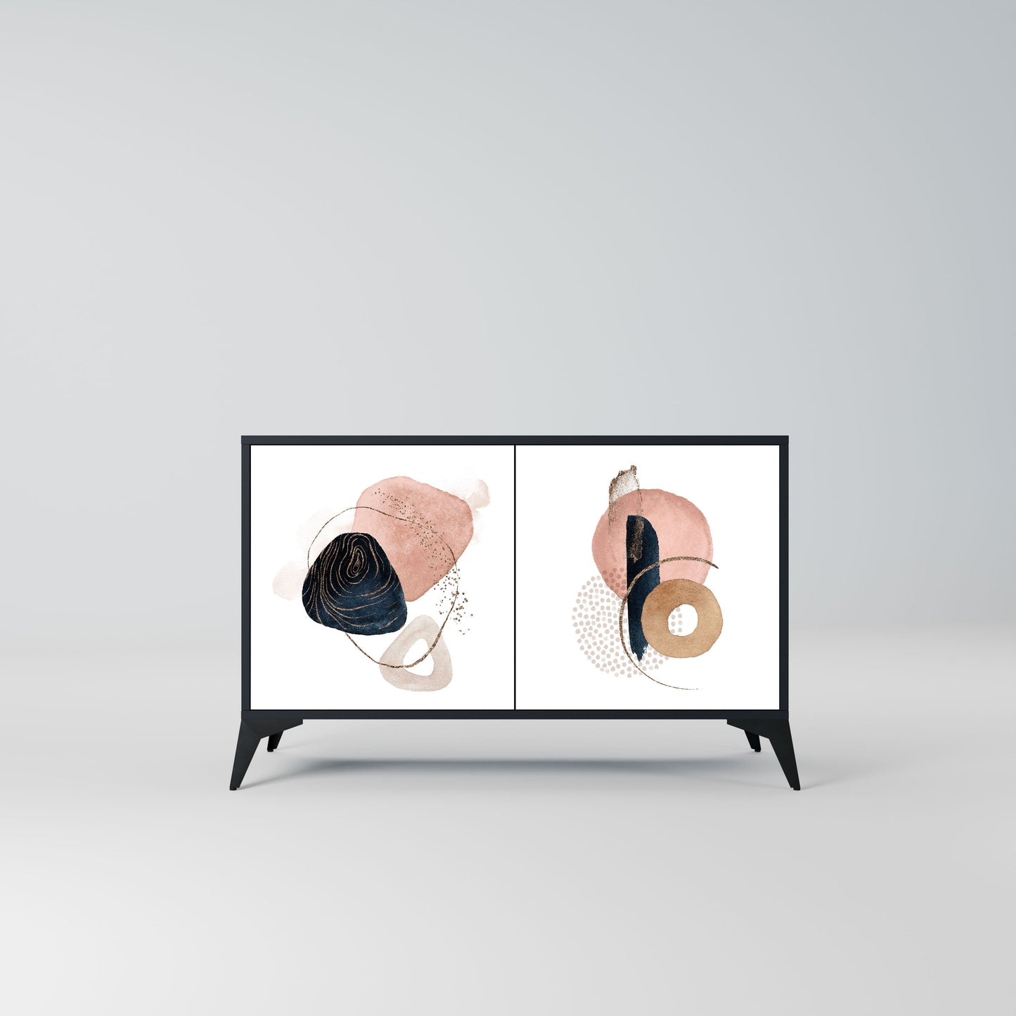Credenza a 2 ante COLORFUL SHAPES in finitura nera