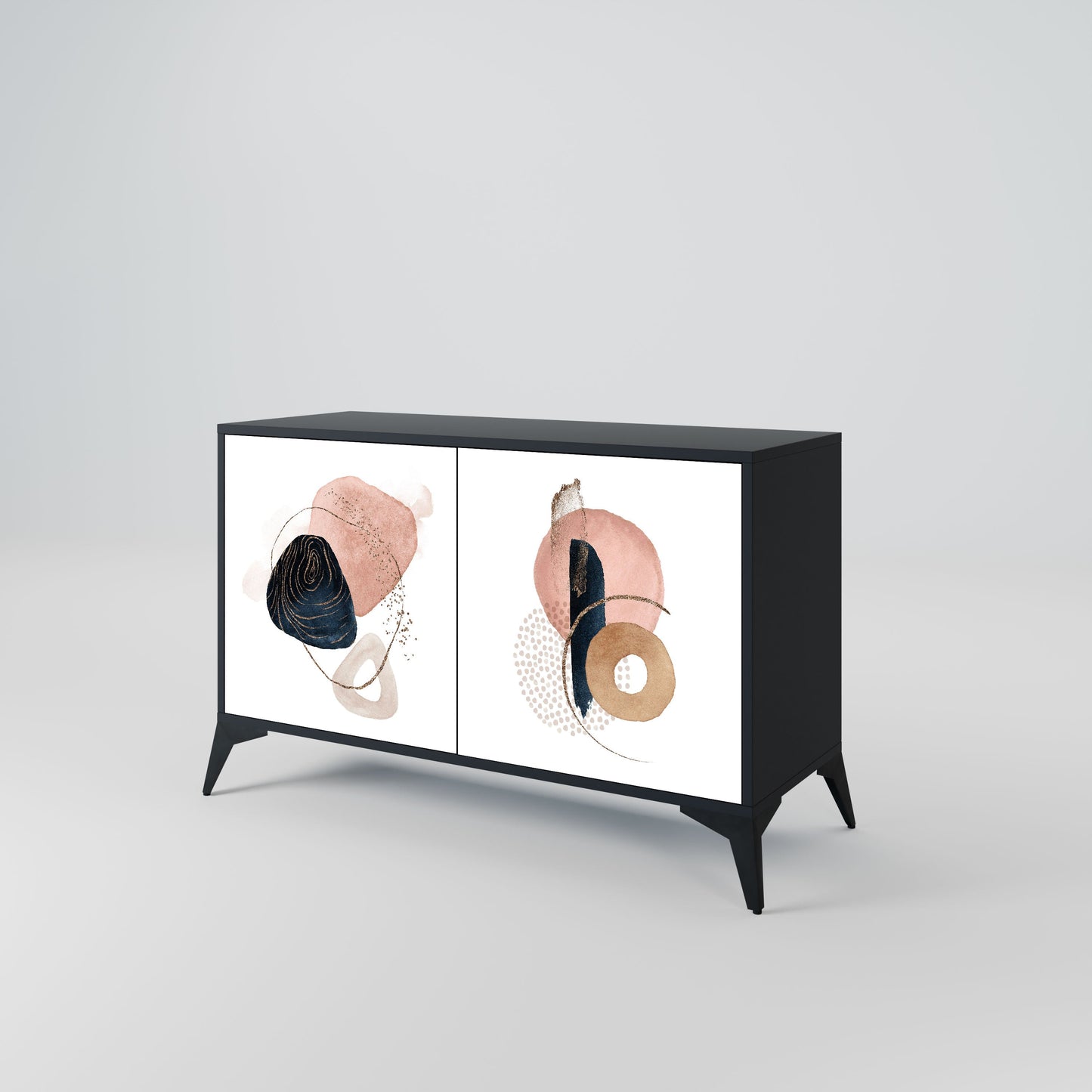 Credenza a 2 ante COLORFUL SHAPES in finitura nera