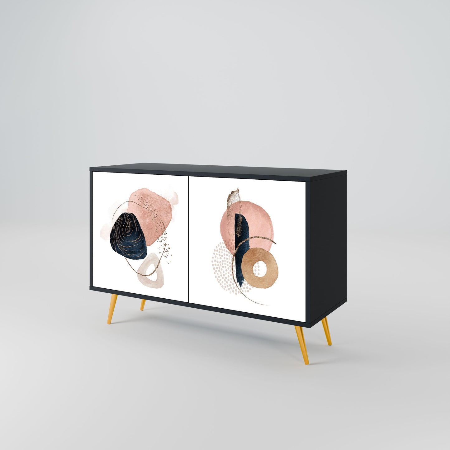 Credenza a 2 ante COLORFUL SHAPES in finitura nera