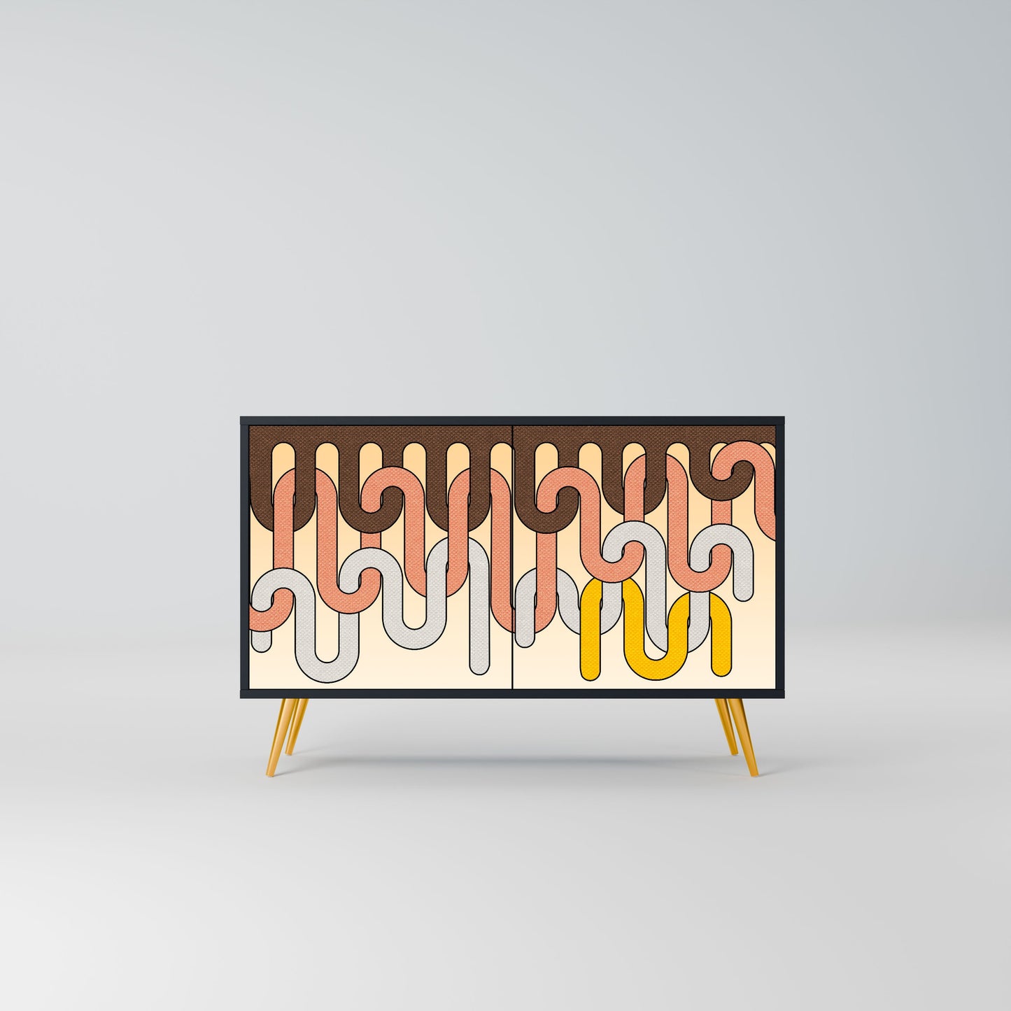 Credenza a 2 ante COLORFUL STRINGS in finitura nera
