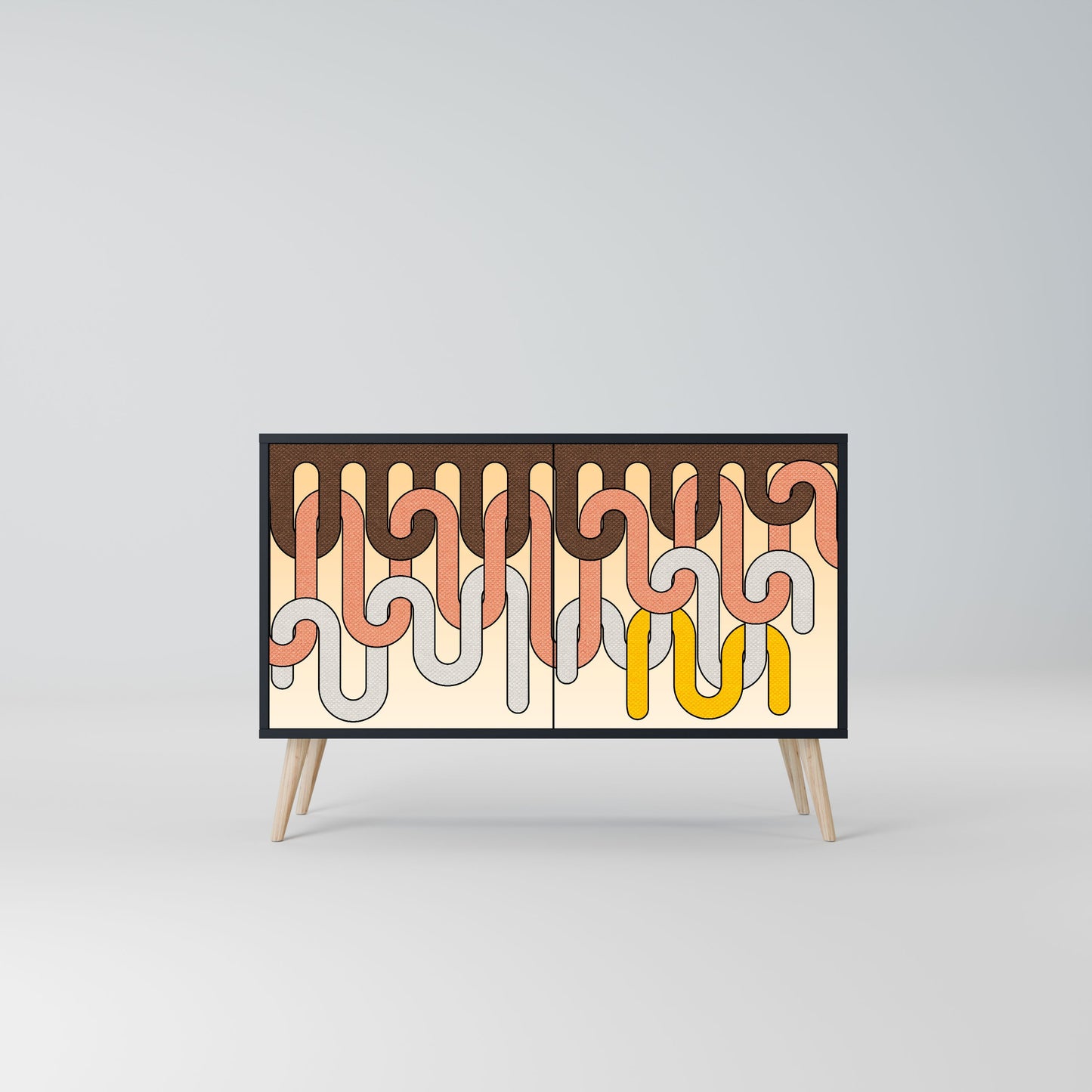 Credenza a 2 ante COLORFUL STRINGS in finitura nera