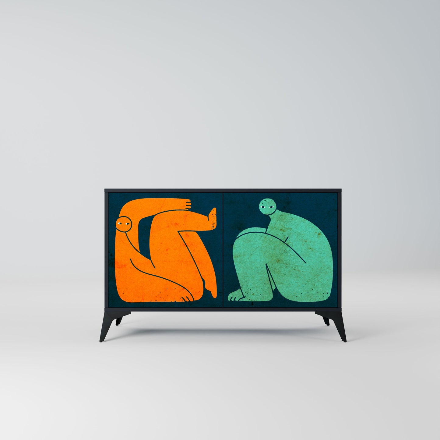 Credenza a 2 ante INSIEME MA SEPARATAMENTE in finitura nera