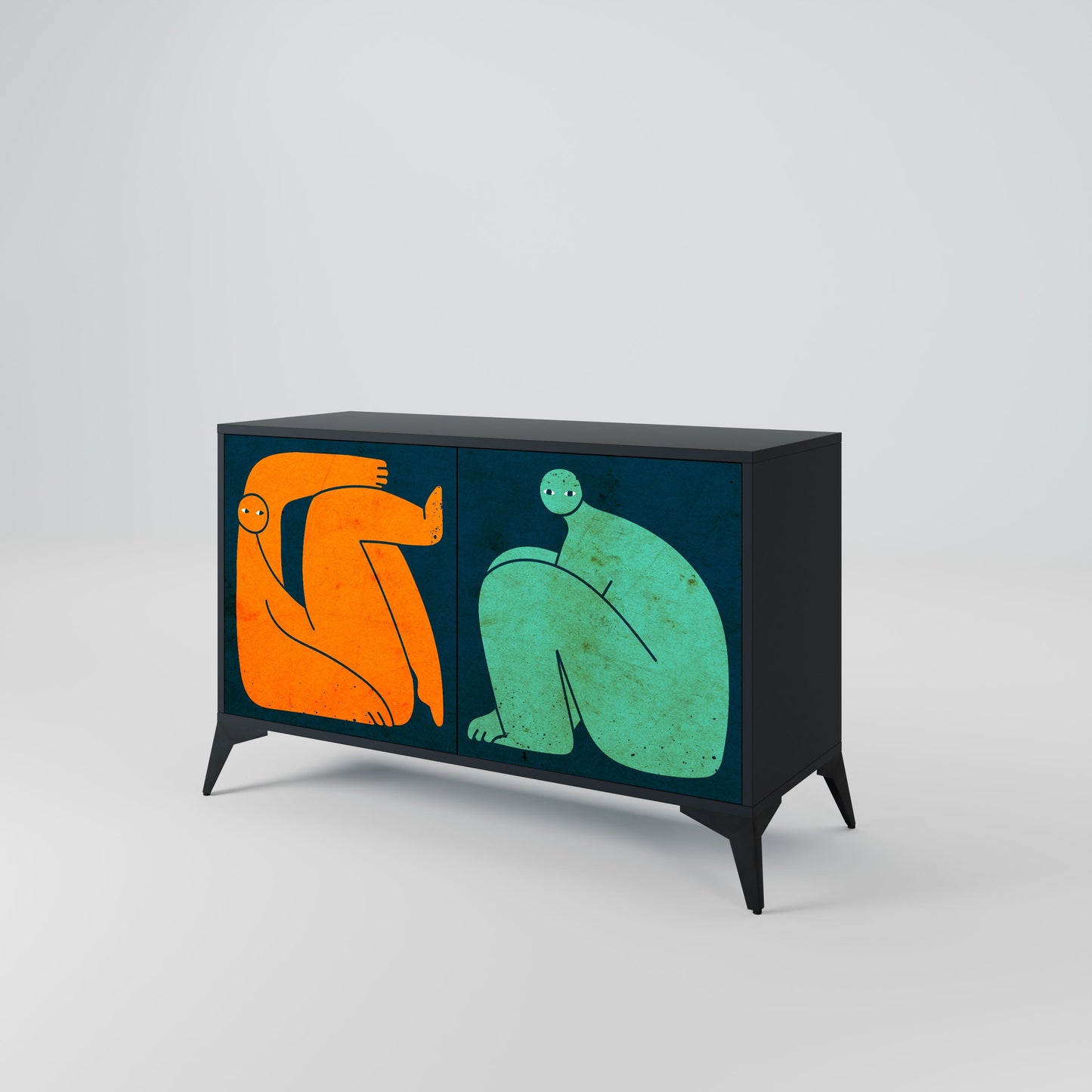 Credenza a 2 ante INSIEME MA SEPARATAMENTE in finitura nera
