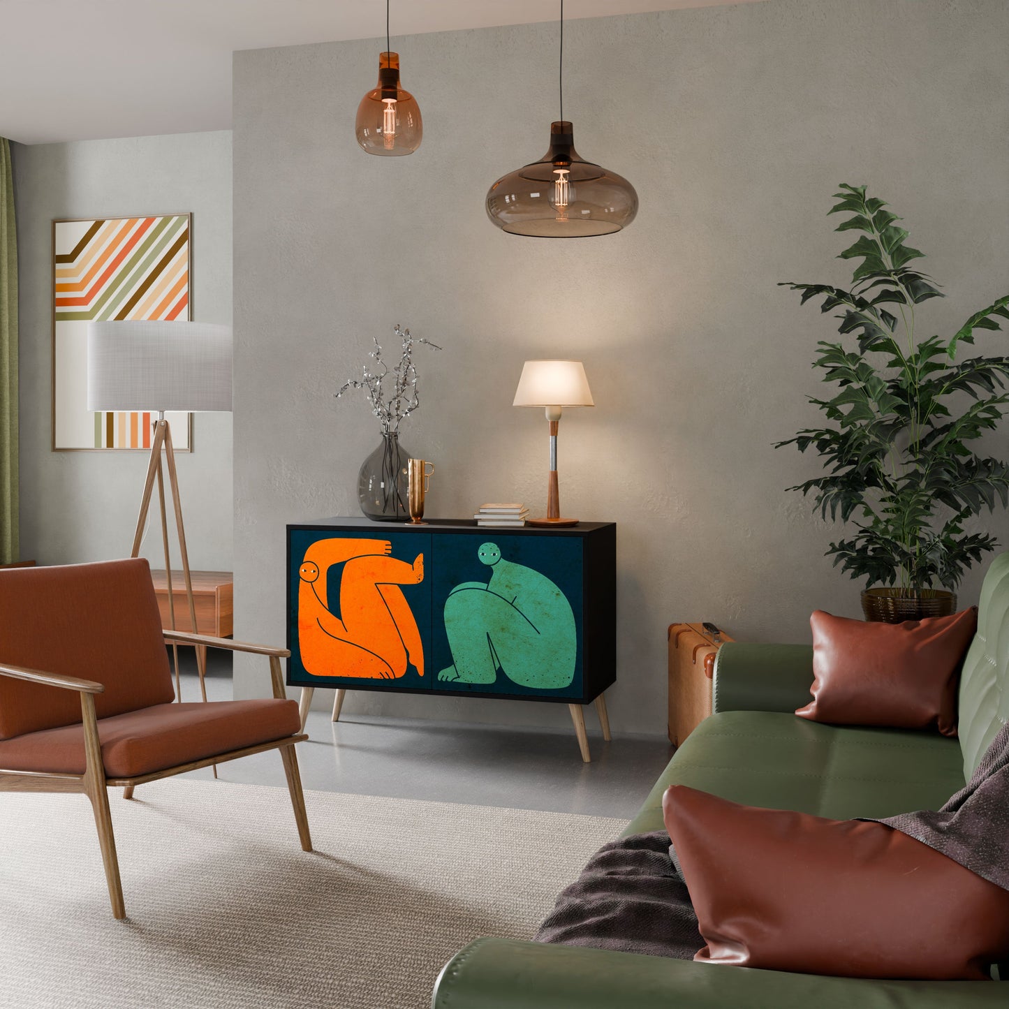 Credenza a 2 ante INSIEME MA SEPARATAMENTE in finitura nera