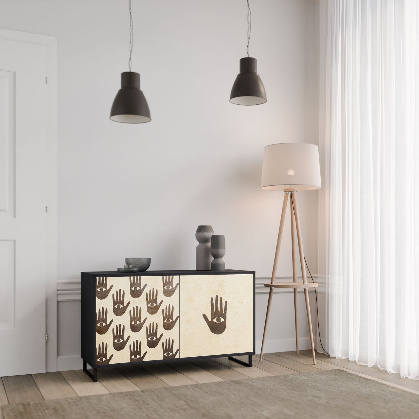 VEDI ALTRO Credenza a 2 ante in finitura nera