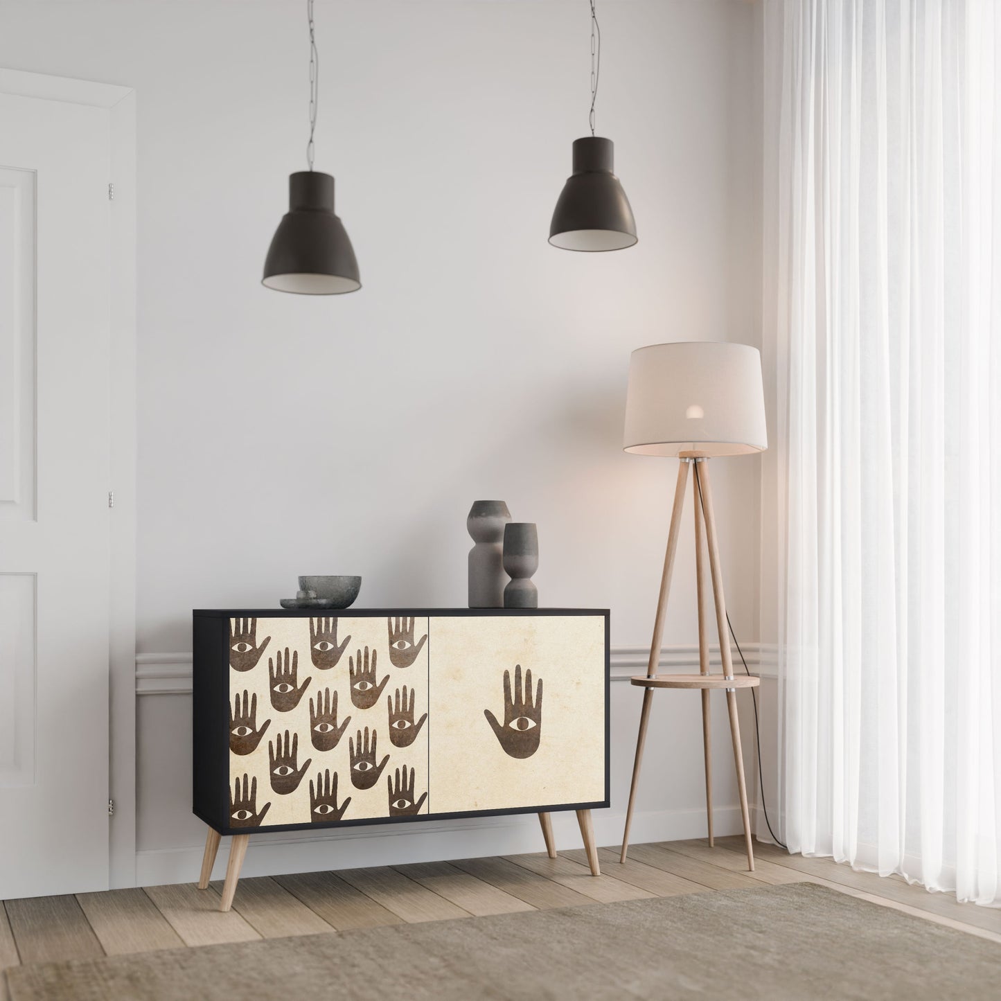 VEDI ALTRO Credenza a 2 ante in finitura nera
