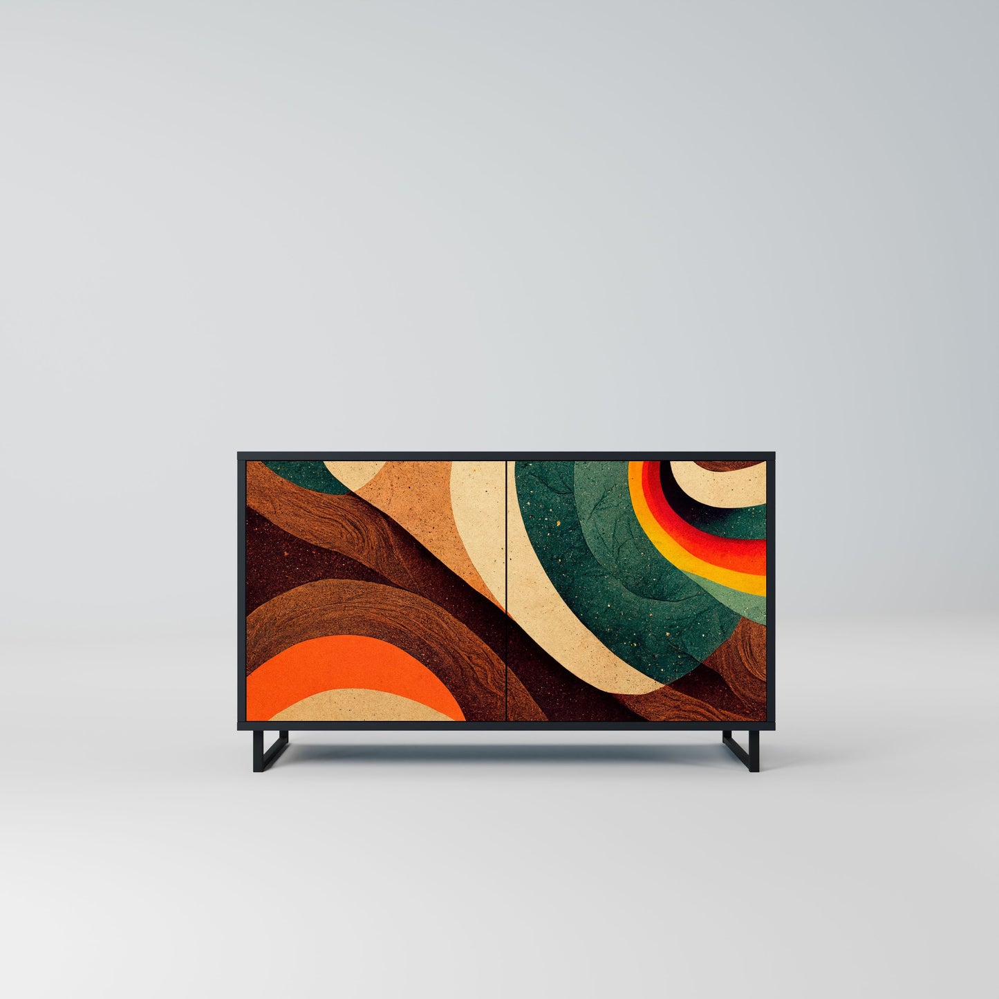 Credenza a 2 ante COLORFUL STRANDS in finitura nera