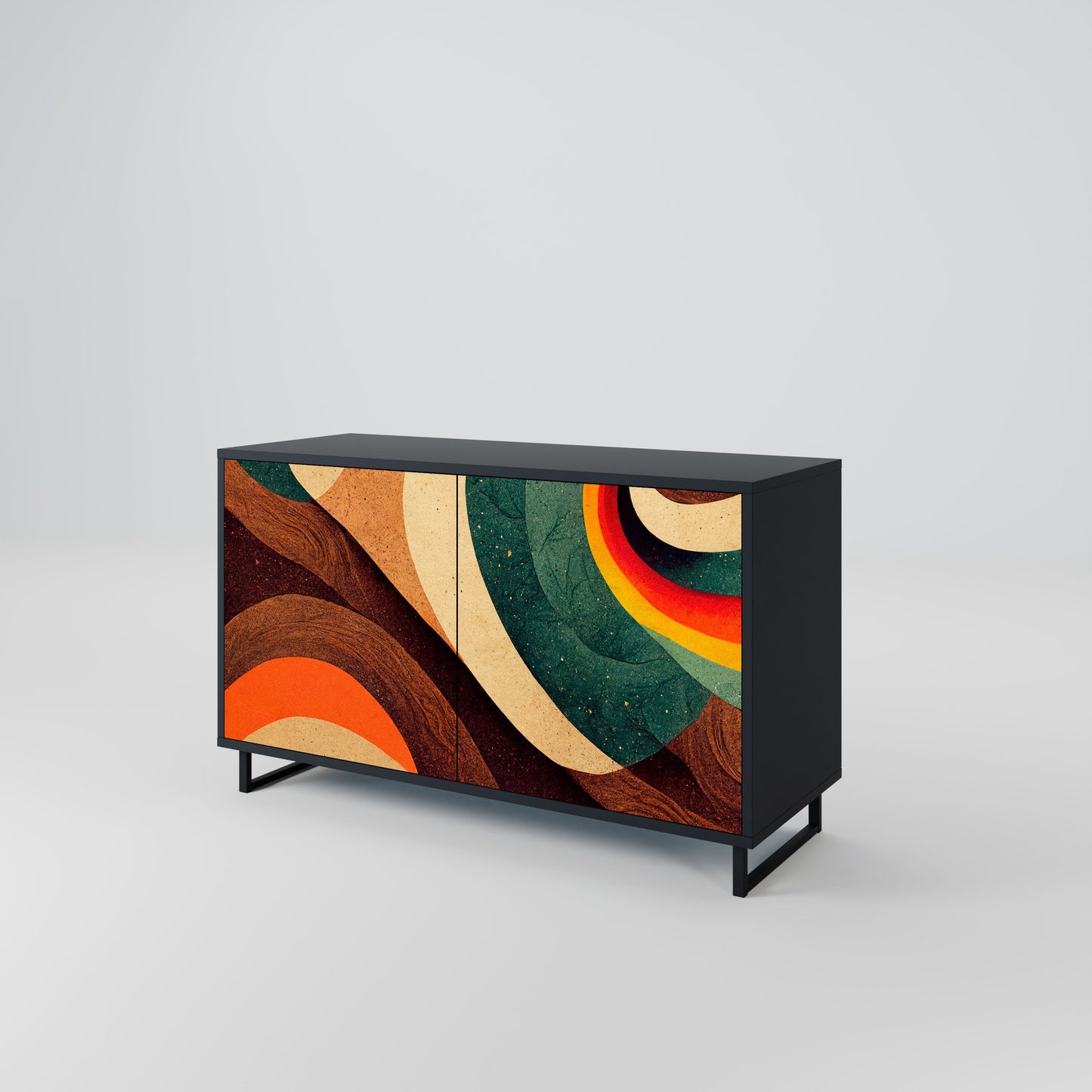 Credenza a 2 ante COLORFUL STRANDS in finitura nera
