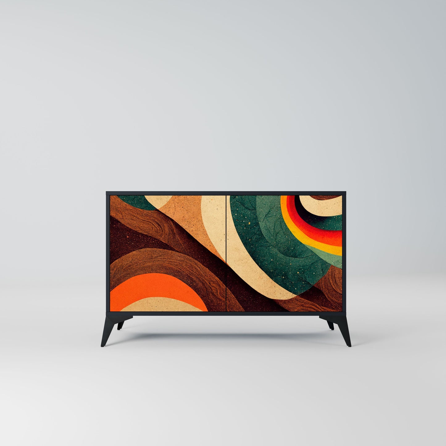 Credenza a 2 ante COLORFUL STRANDS in finitura nera
