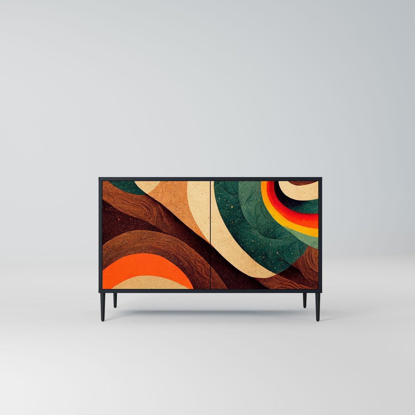 Credenza a 2 ante COLORFUL STRANDS in finitura nera