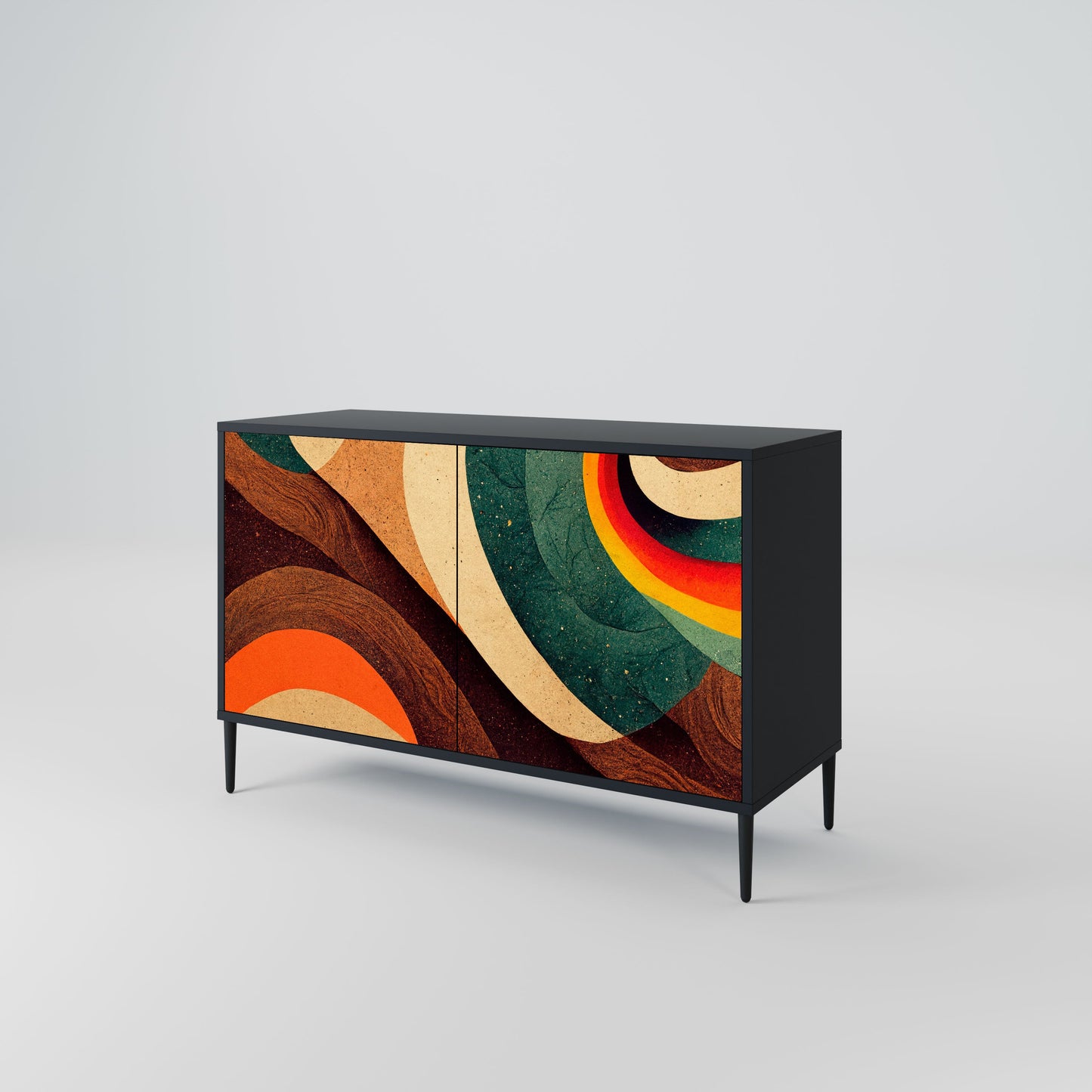 Credenza a 2 ante COLORFUL STRANDS in finitura nera