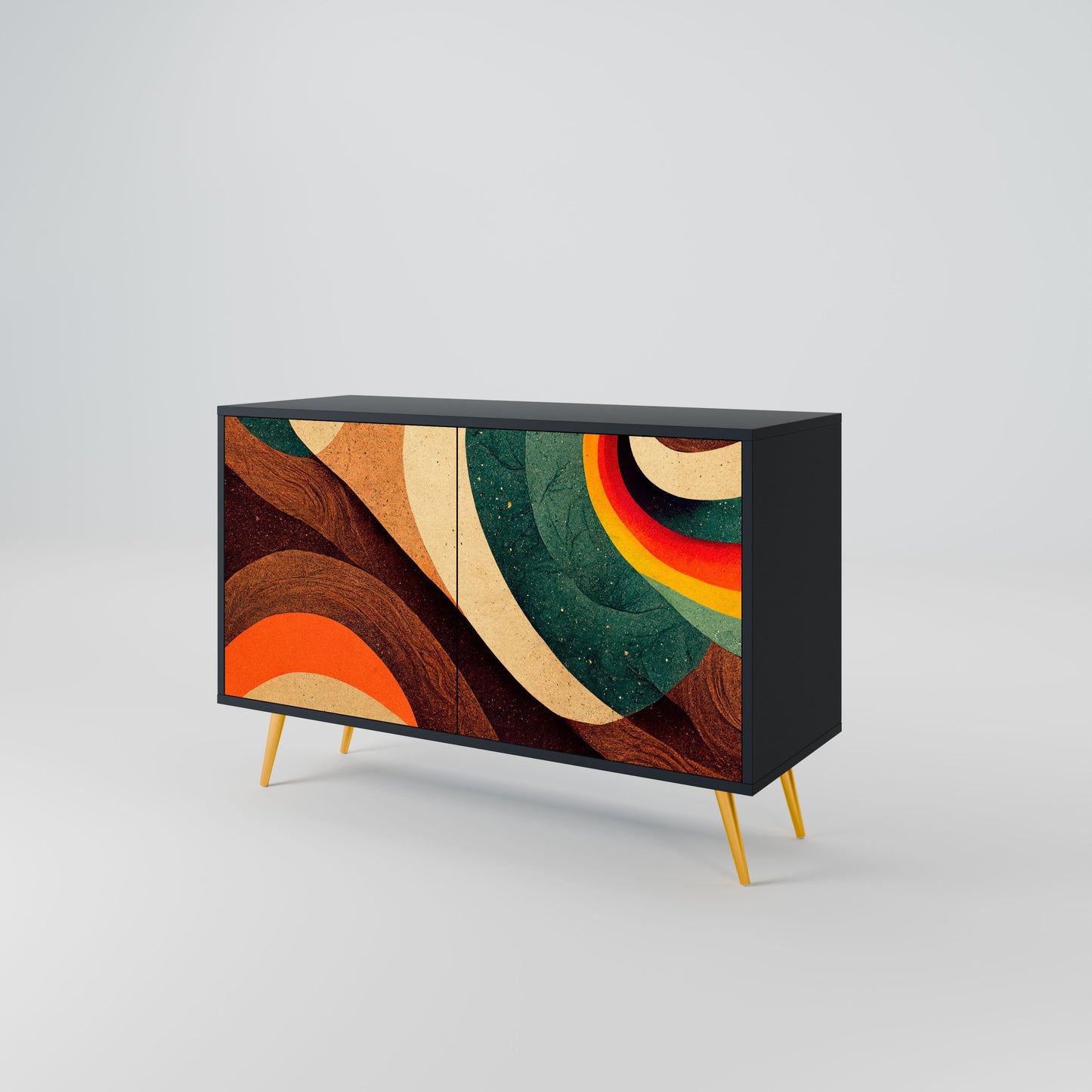 Credenza a 2 ante COLORFUL STRANDS in finitura nera