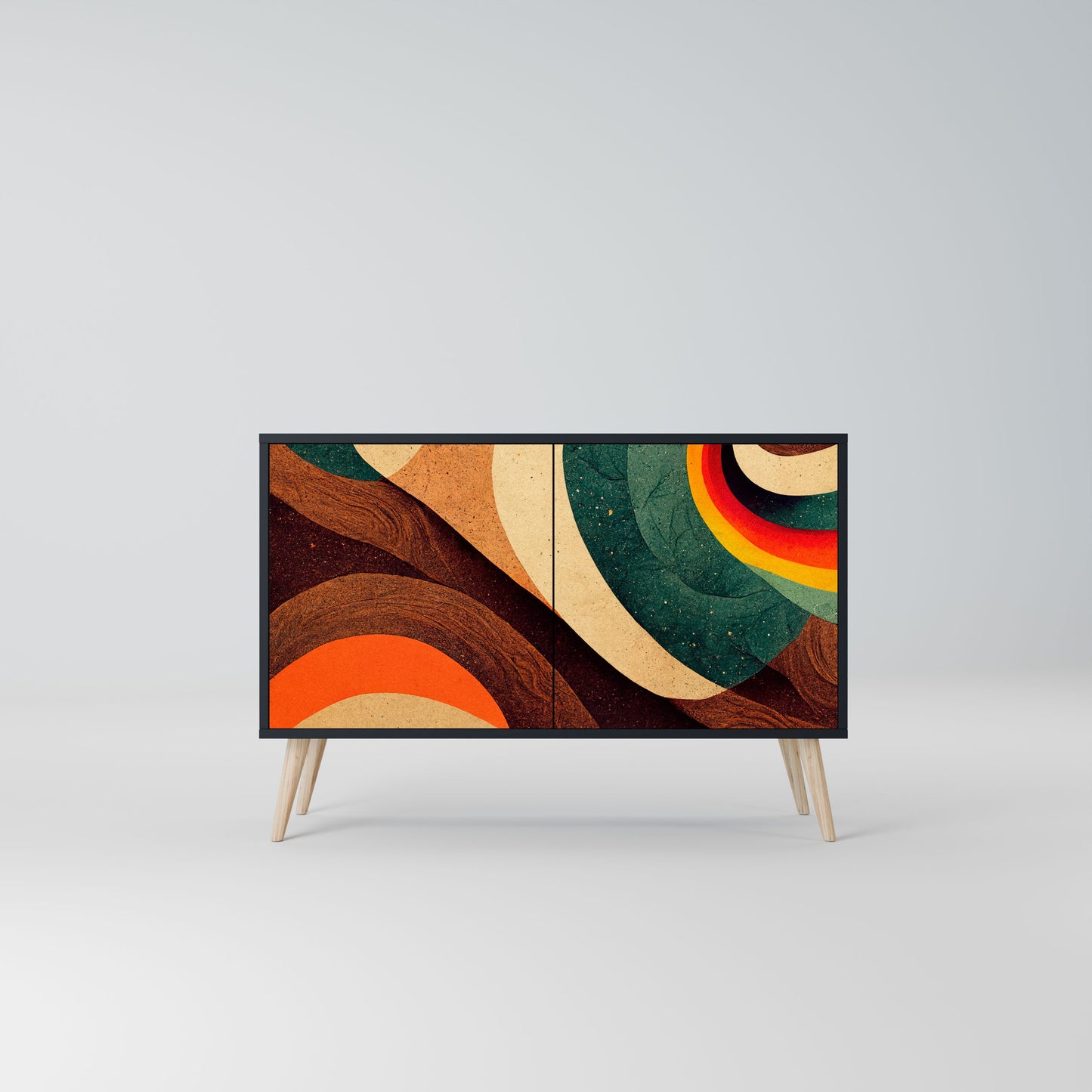 Credenza a 2 ante COLORFUL STRANDS in finitura nera