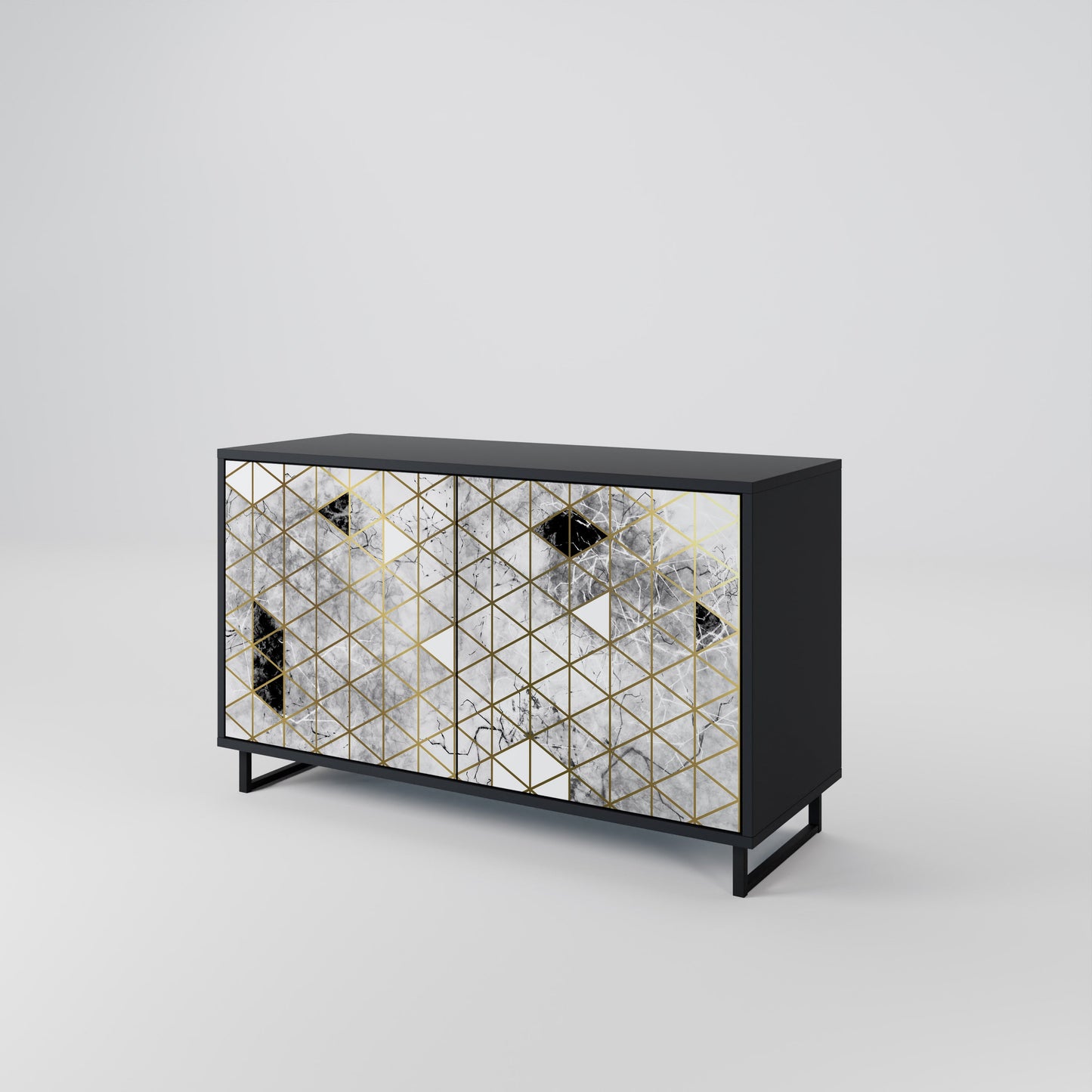 Credenza ASHEN ARIA a 2 ante in finitura nera