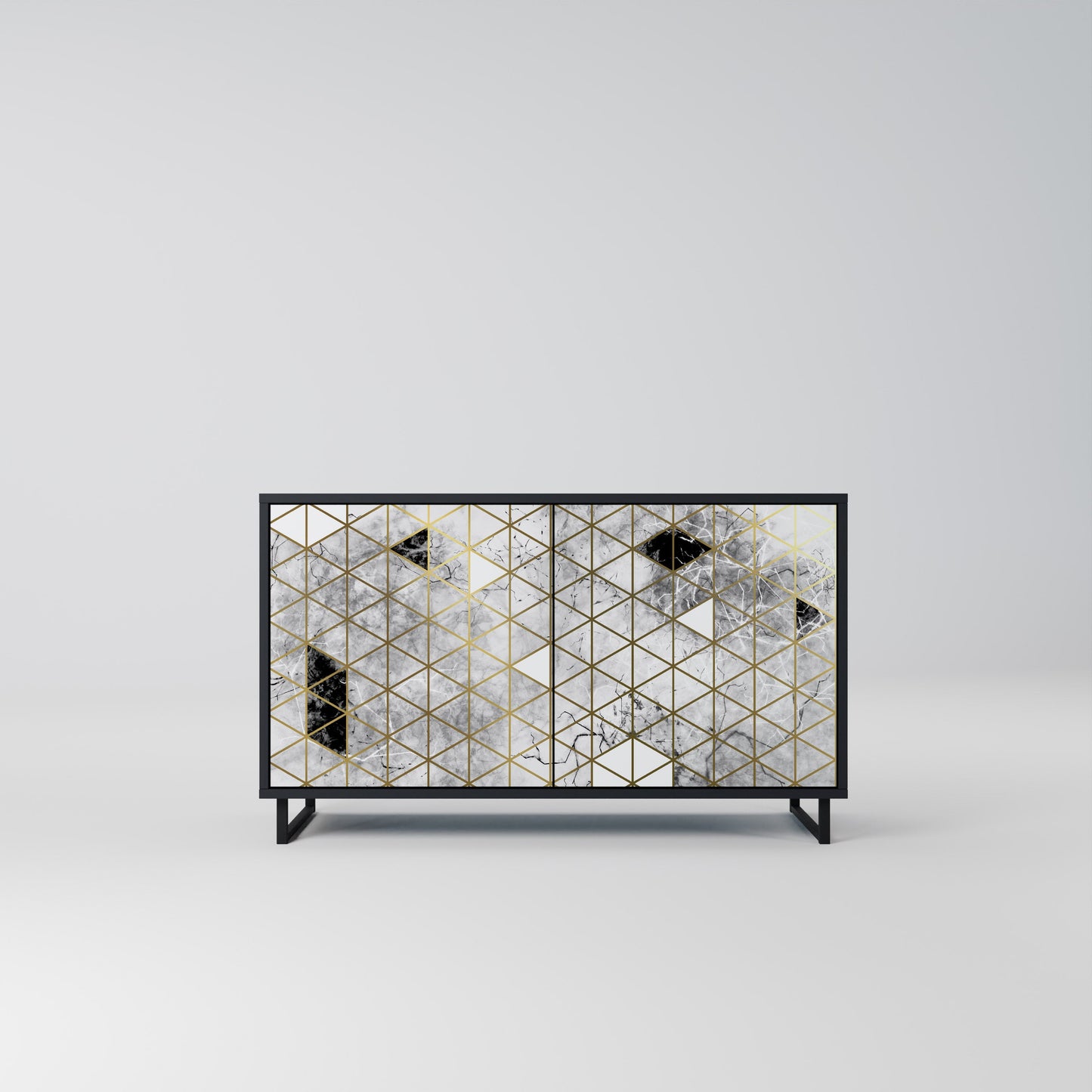 Credenza ASHEN ARIA a 2 ante in finitura nera