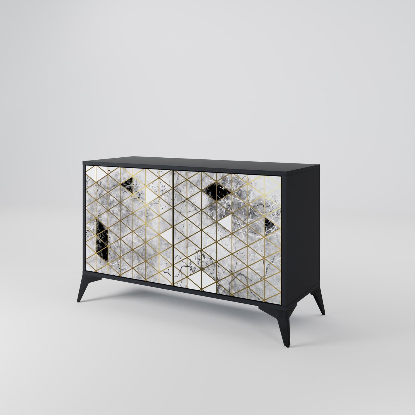 Credenza ASHEN ARIA a 2 ante in finitura nera