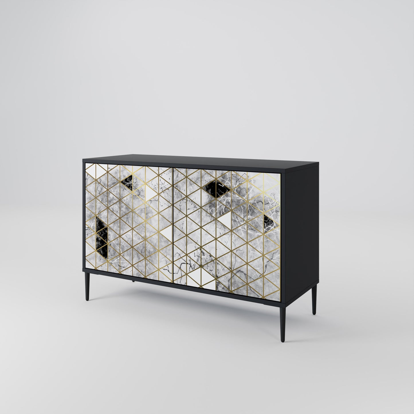 Credenza ASHEN ARIA a 2 ante in finitura nera