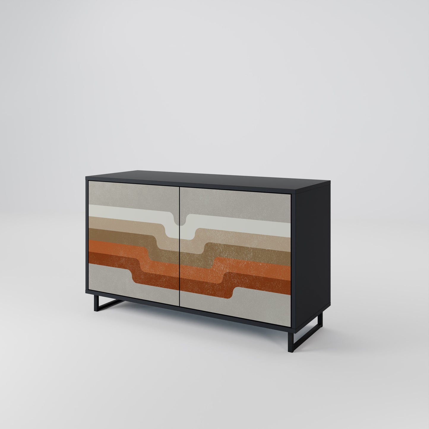 Credenza a 2 ante PECULIAR TRAIL in finitura nera