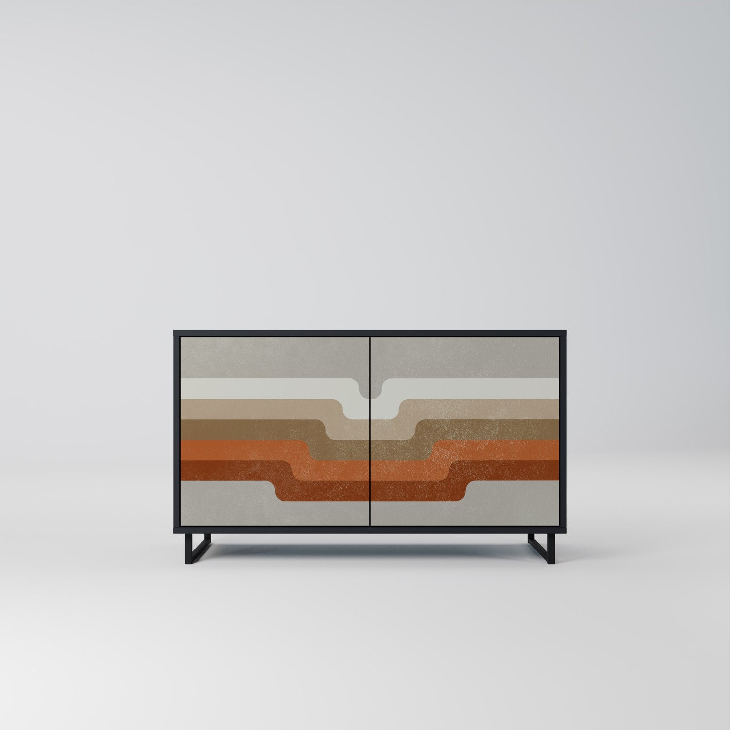 Credenza a 2 ante PECULIAR TRAIL in finitura nera