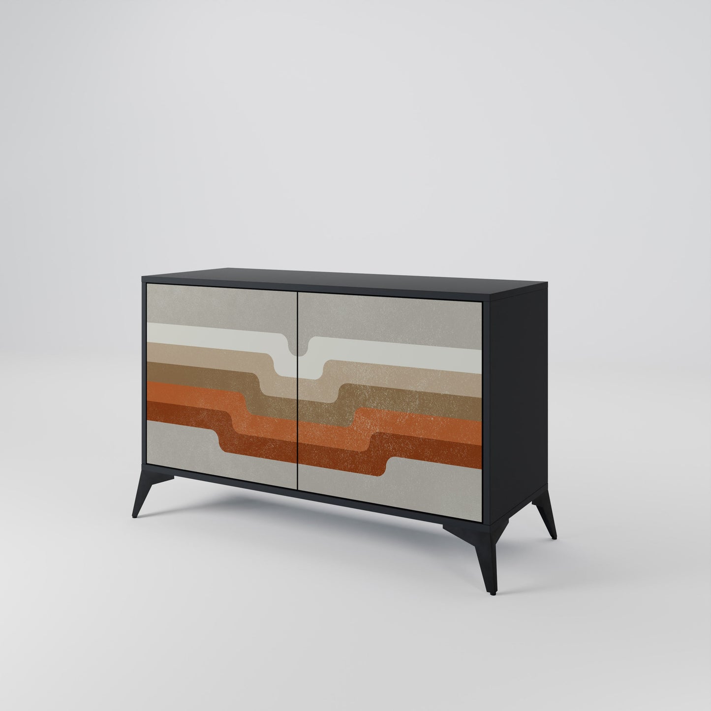 Credenza a 2 ante PECULIAR TRAIL in finitura nera
