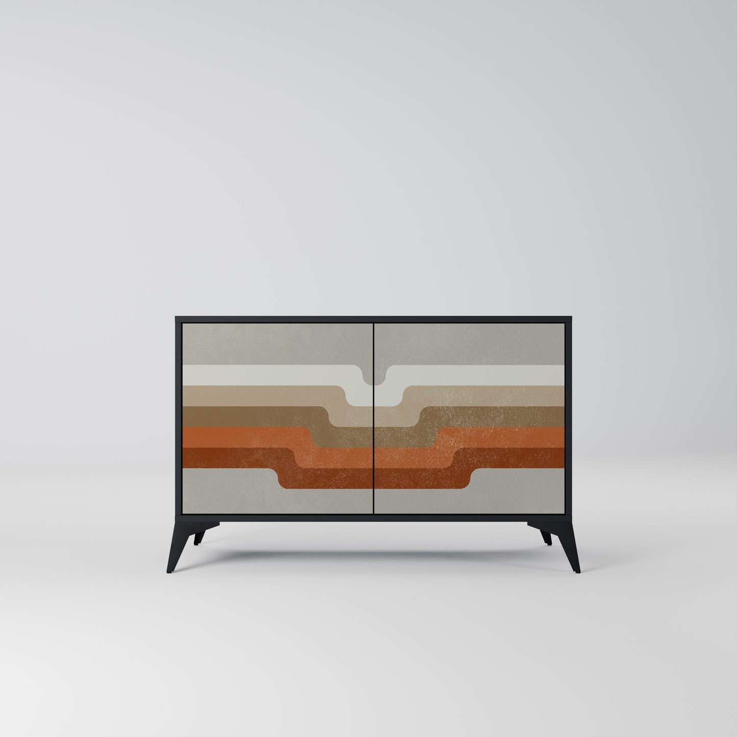Credenza a 2 ante PECULIAR TRAIL in finitura nera
