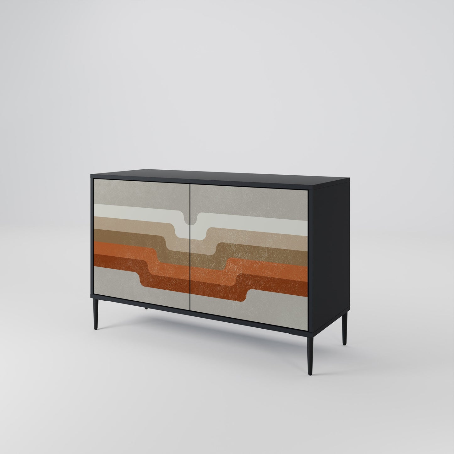 Credenza a 2 ante PECULIAR TRAIL in finitura nera