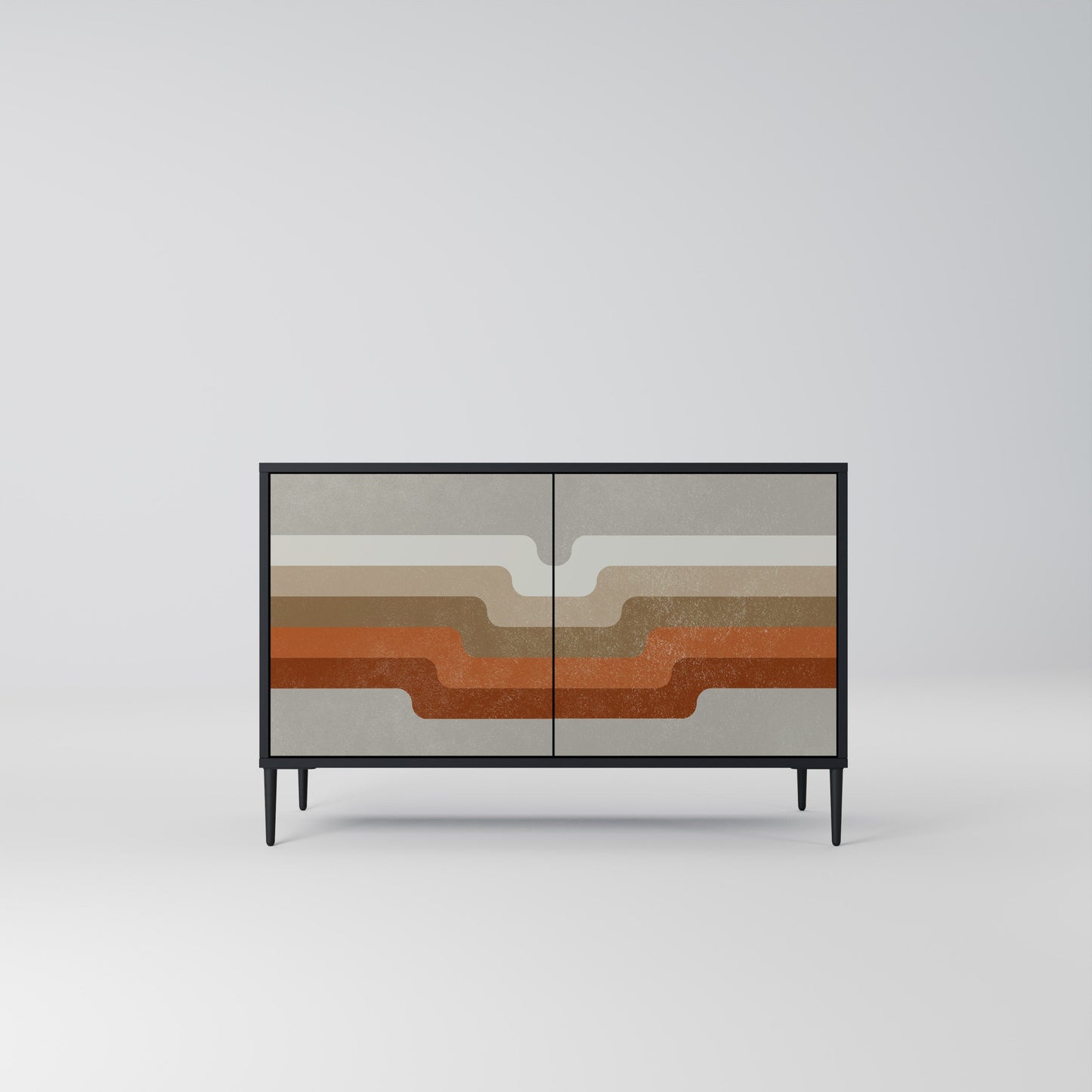 Credenza a 2 ante PECULIAR TRAIL in finitura nera