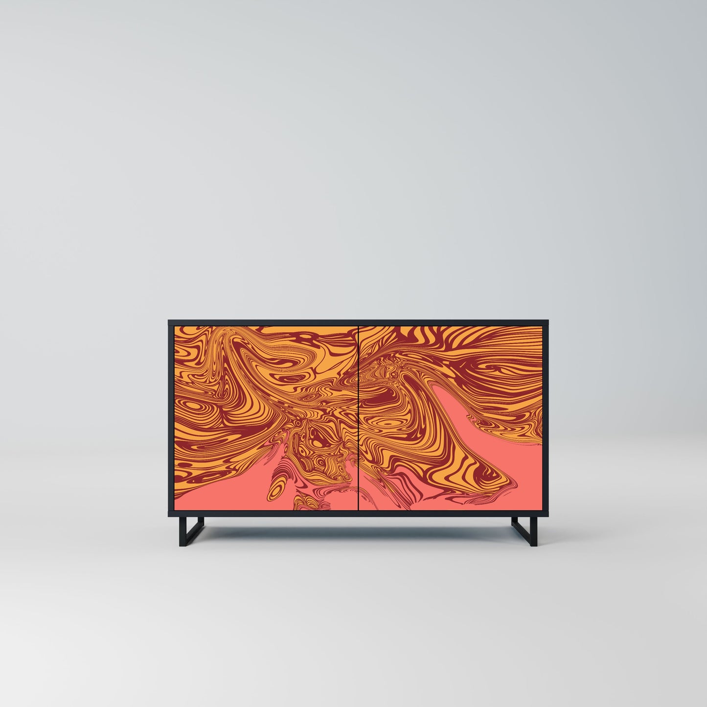 Credenza a 2 ante FLOATING THOUGHTS in finitura nera