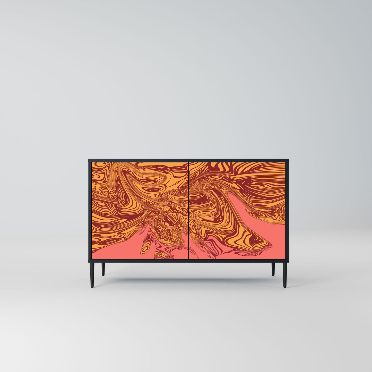 Credenza a 2 ante FLOATING THOUGHTS in finitura nera