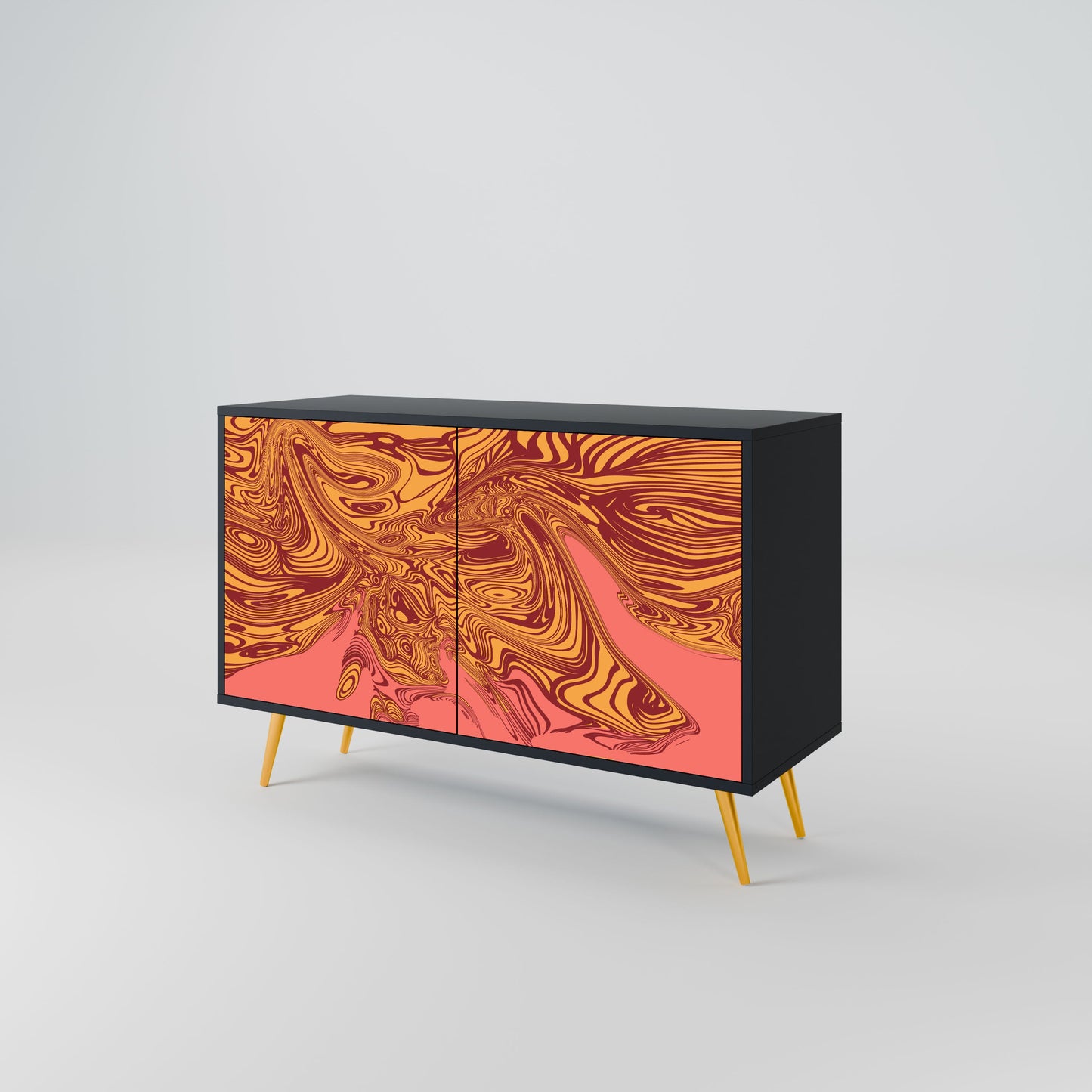 Credenza a 2 ante FLOATING THOUGHTS in finitura nera