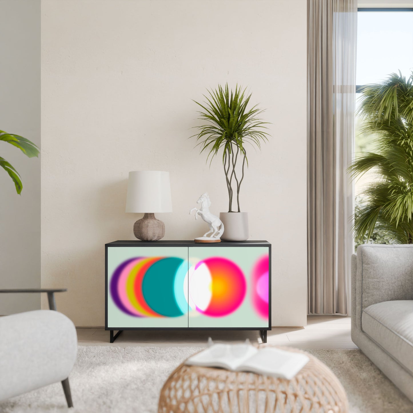 Credenza SYMPHONY OF COLORS a 2 ante in finitura nera