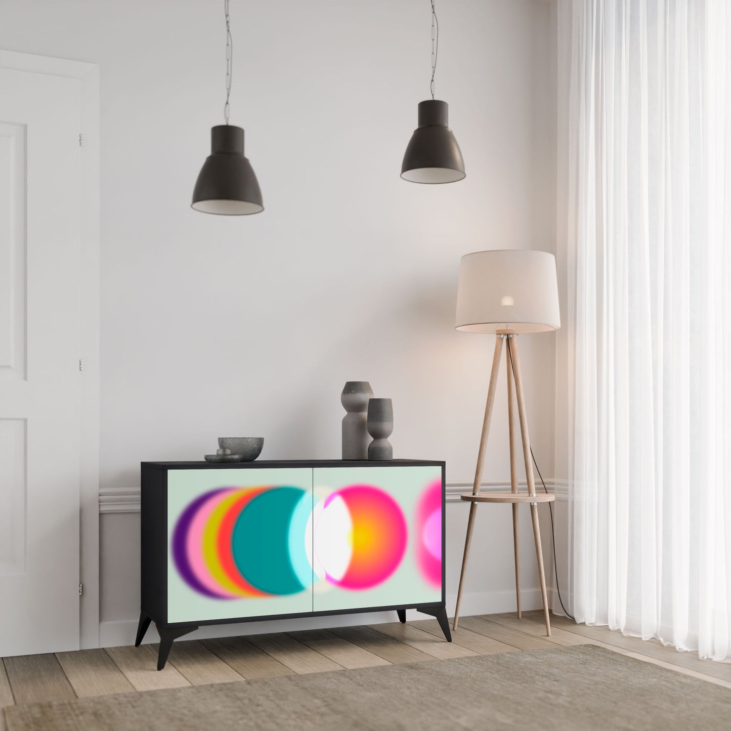 Credenza SYMPHONY OF COLORS a 2 ante in finitura nera