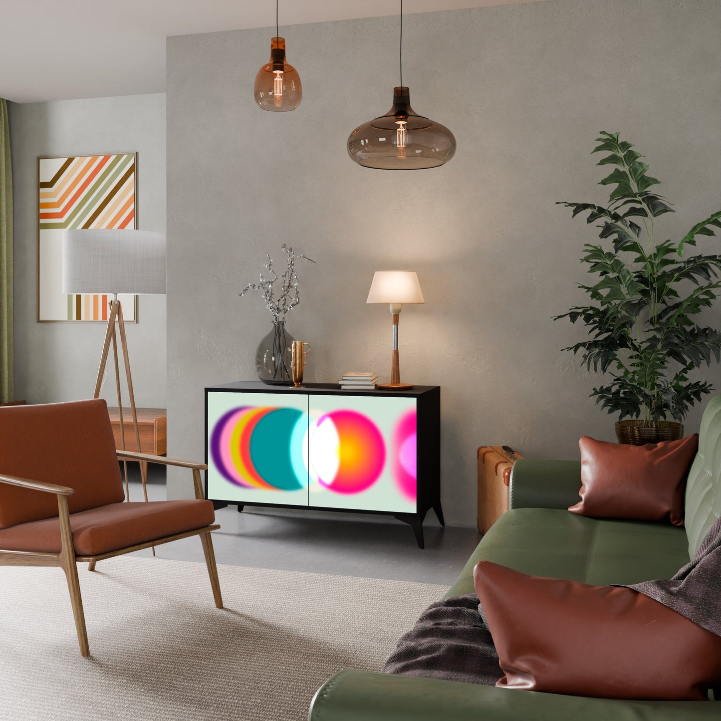 Credenza SYMPHONY OF COLORS a 2 ante in finitura nera